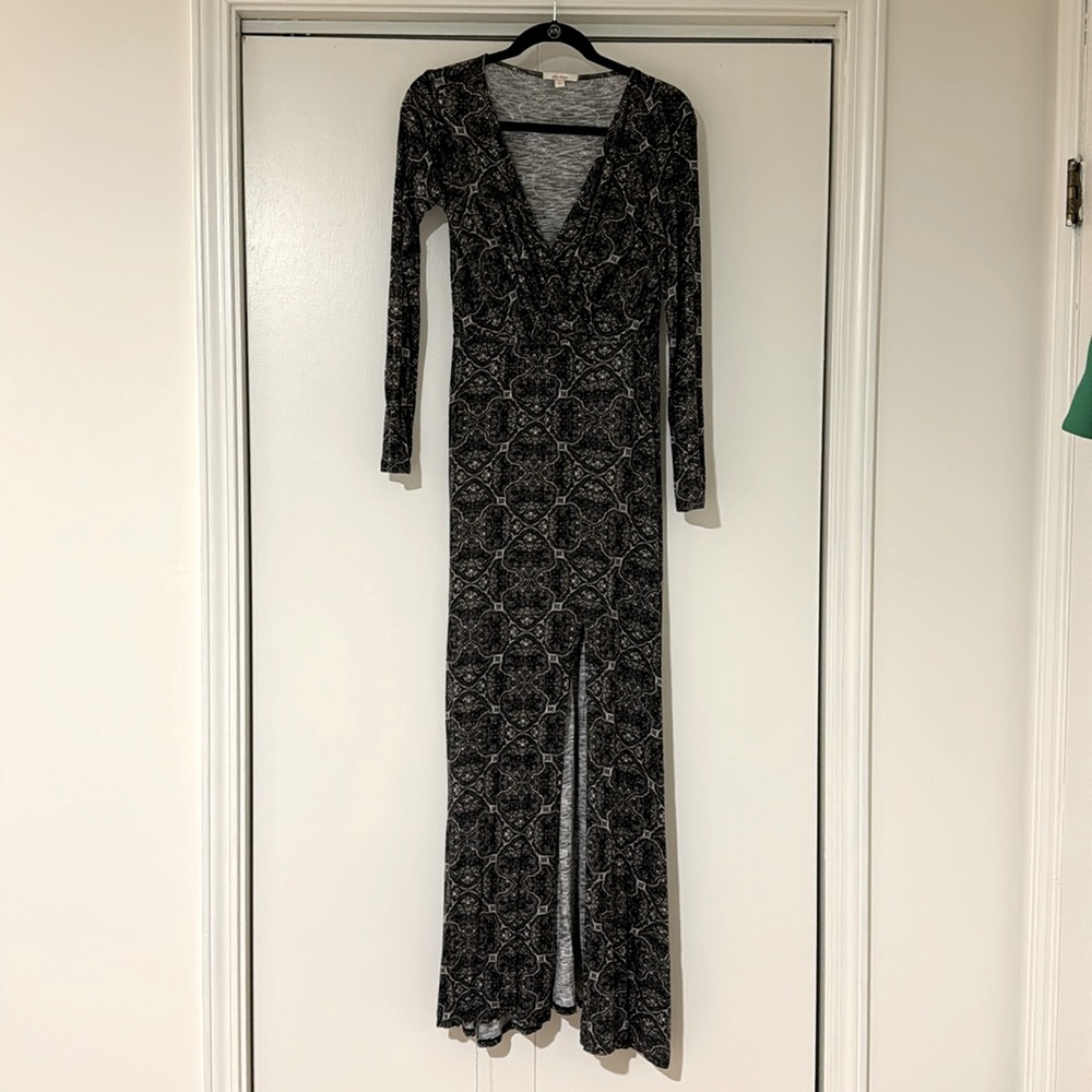 Long dress with mid thigh slit, size M